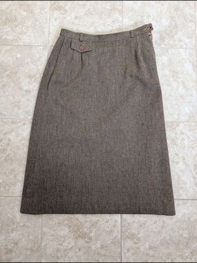 Vintage Pendleton Skirt Womens S Brown Wool A-Line Lined Midi Tweed Office